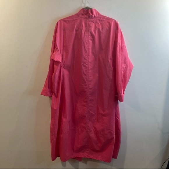 OSKA Sz 2 (Sz 8/10) Hot Pink Pocket Funnel Neck Oversized Buttoned Dress - Picture 6 of 14